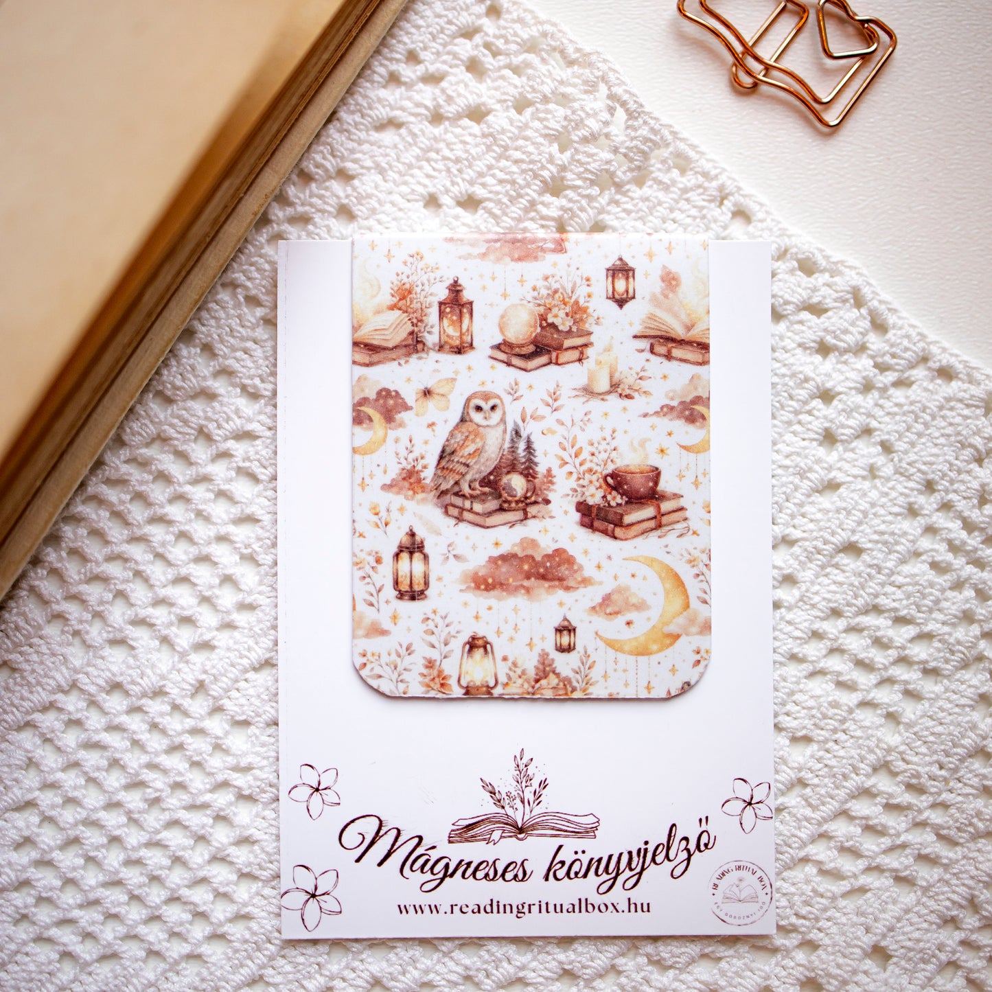 Mágneses könyvjelző - Varázslatos bagoly