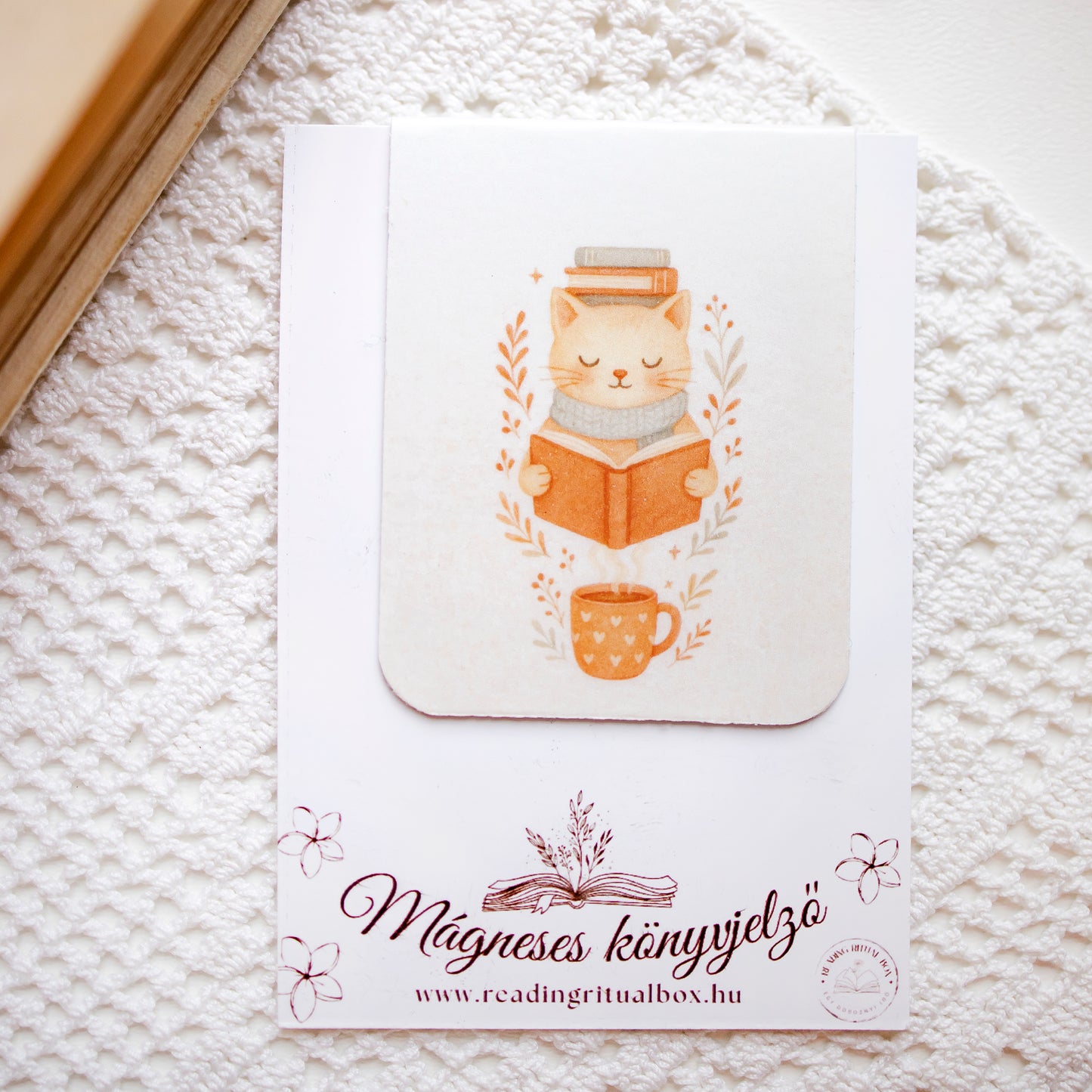 Mágneses könyvjelző - Cica