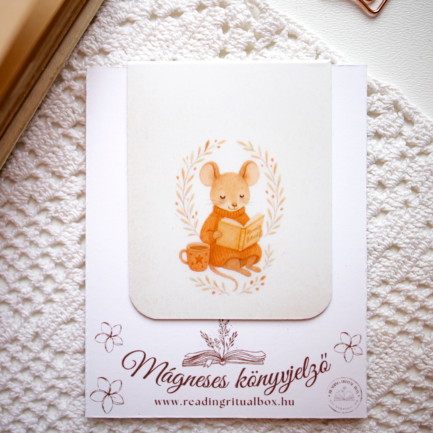 Mágneses könyvjelző - Egérke