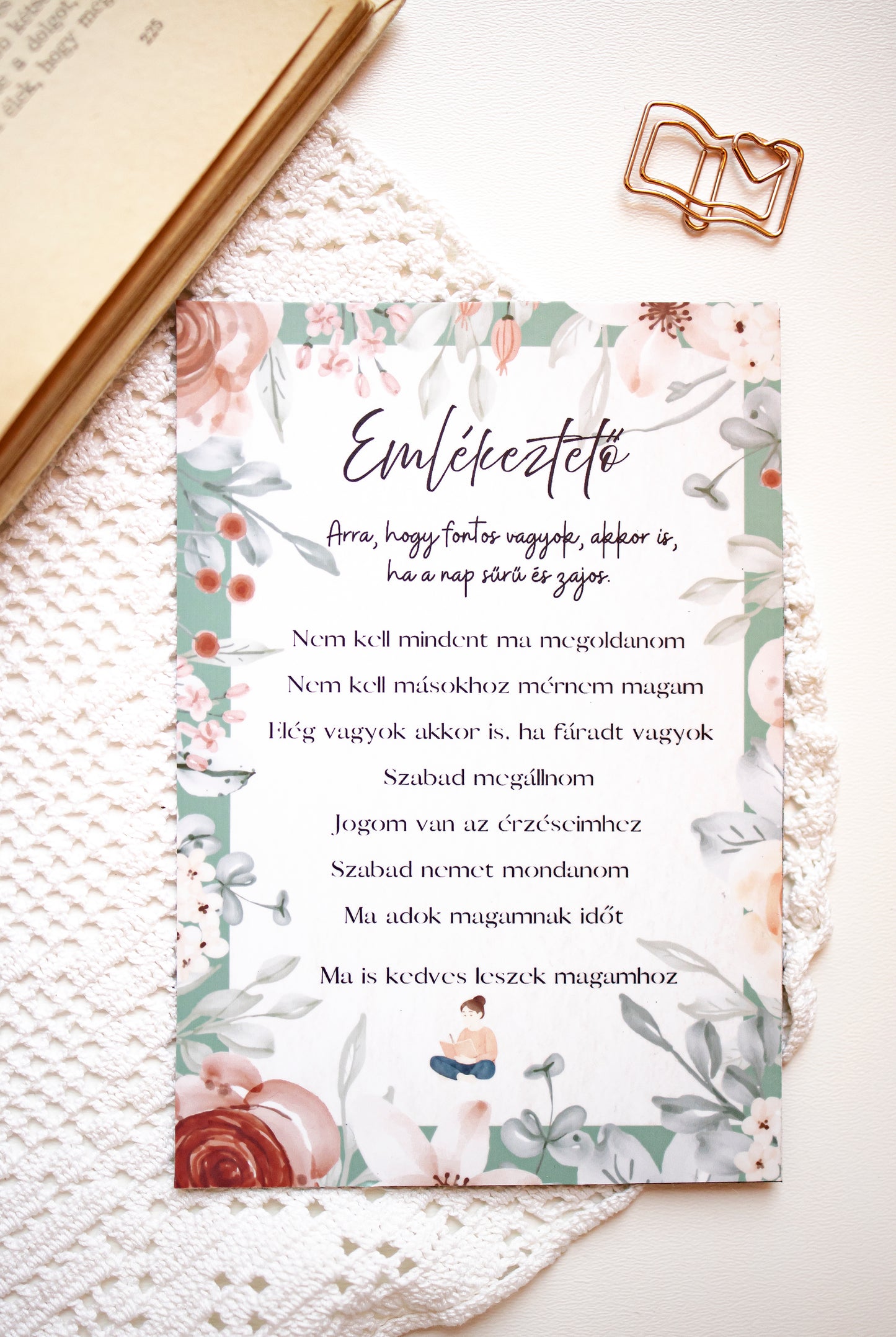 Emlékeztető – pozitív üzenet, hűtőmágnes (10×15 cm)