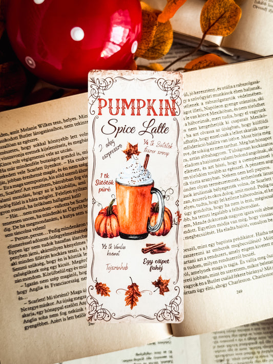 Pumpkin Spice Latte őszi kézműves könyvjelző | Reading Ritual Box