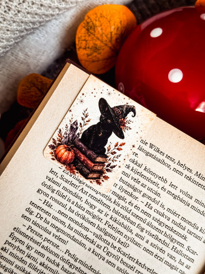 Witchy Cat boszorkányos mágneses kézműves könyvjelző | Reading Ritual Box