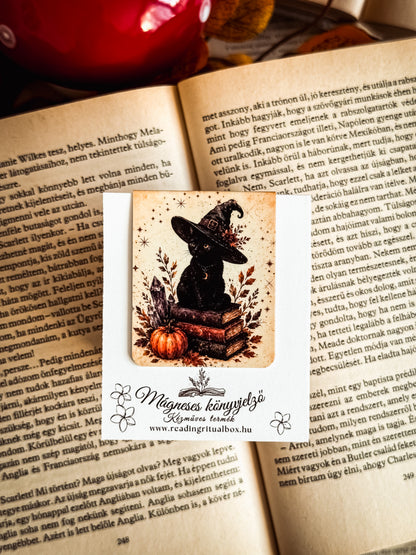 Witchy Cat boszorkányos mágneses kézműves könyvjelző | Reading Ritual Box