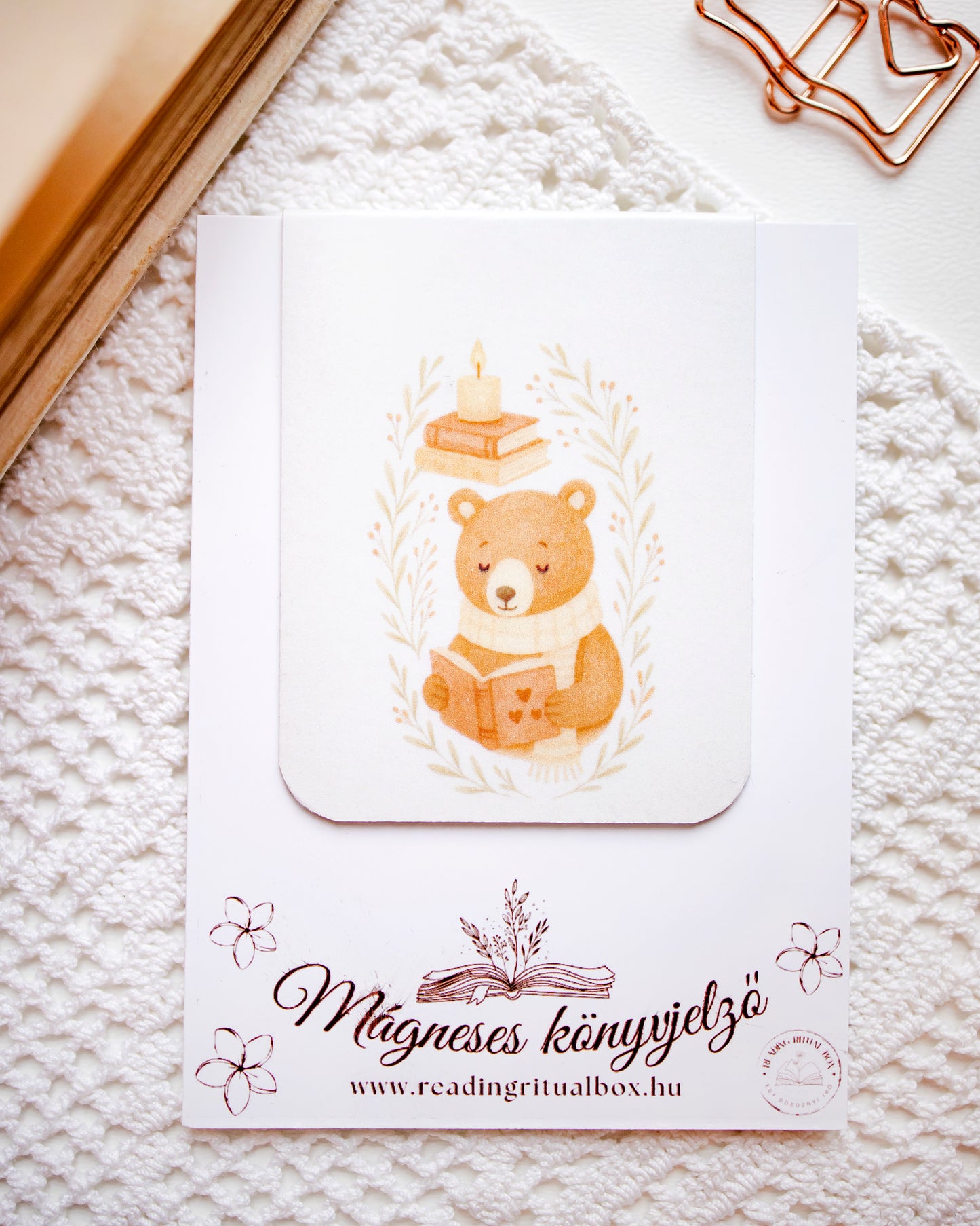 Mágneses könyvjelző - Maci