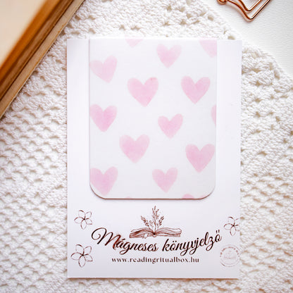 Mágneses könyvjelző - Rózsaszín szív