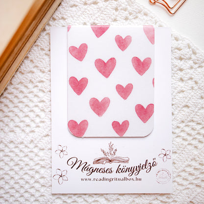 Mágneses könyvjelző - Bordó szív