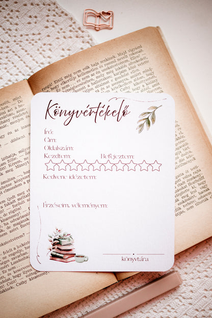 Könyvértékelő kártya – 5 db-os csomag (A5)