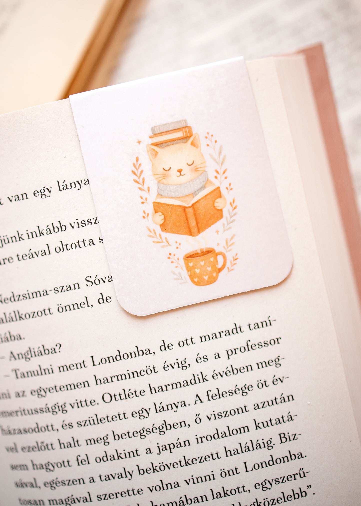 Mágneses könyvjelző - Cica