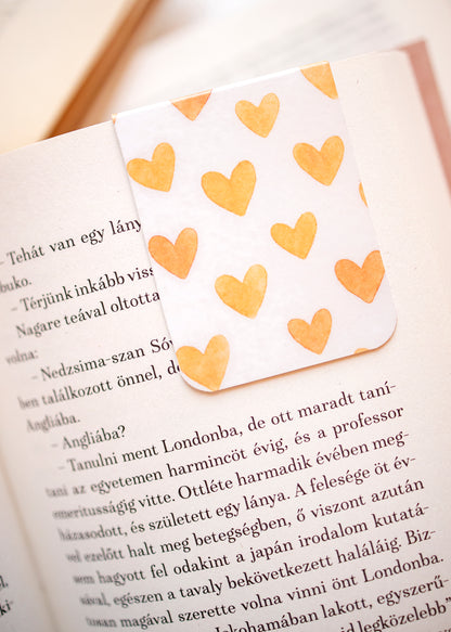 Mágneses könyvjelző - Narancs szív