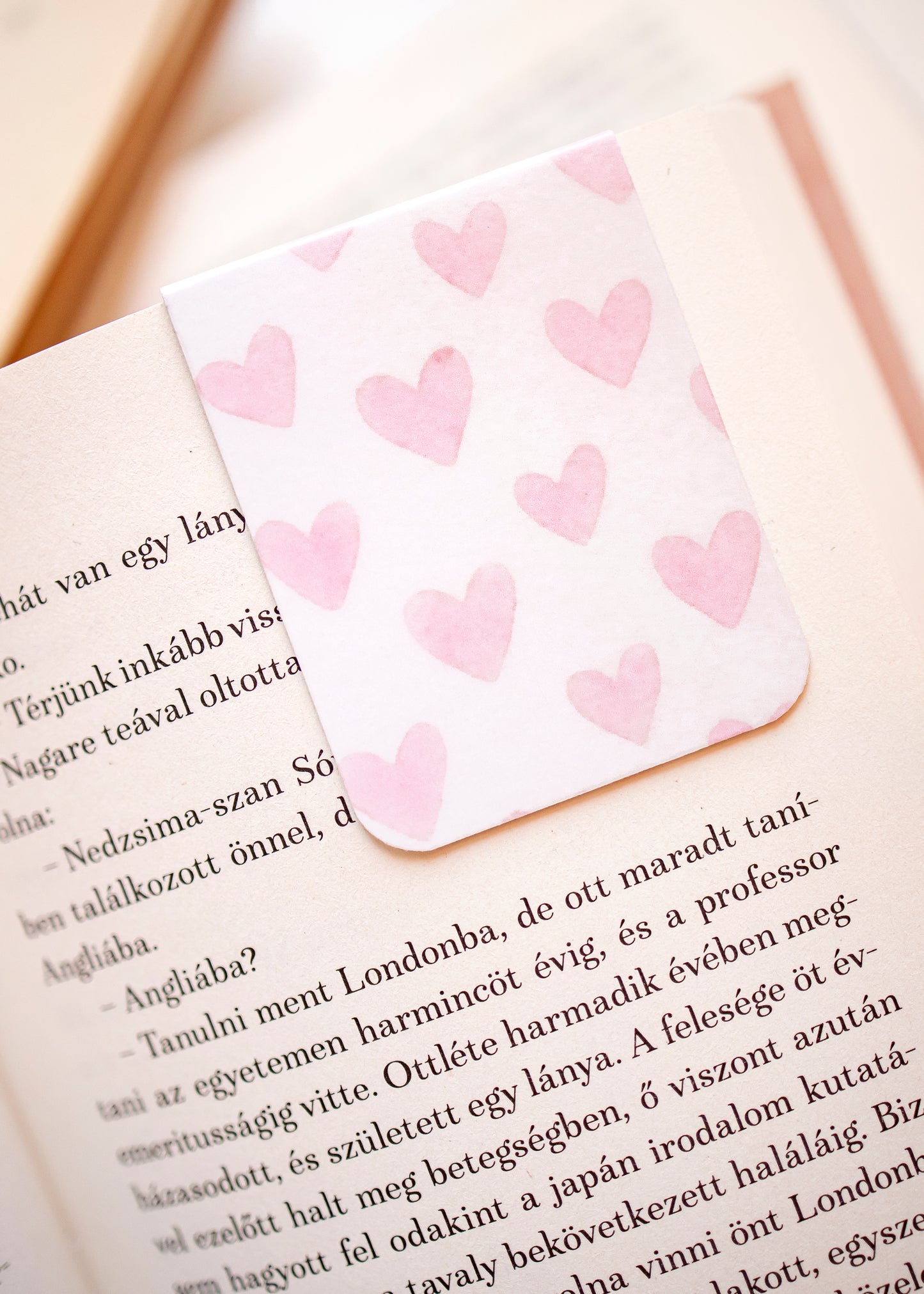 Mágneses könyvjelző - Rózsaszín szív