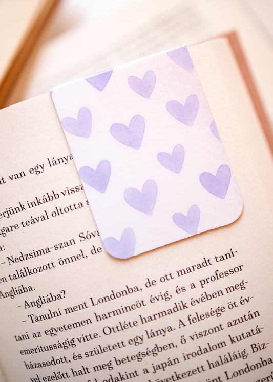 Mágneses könyvjelző - Lila szív