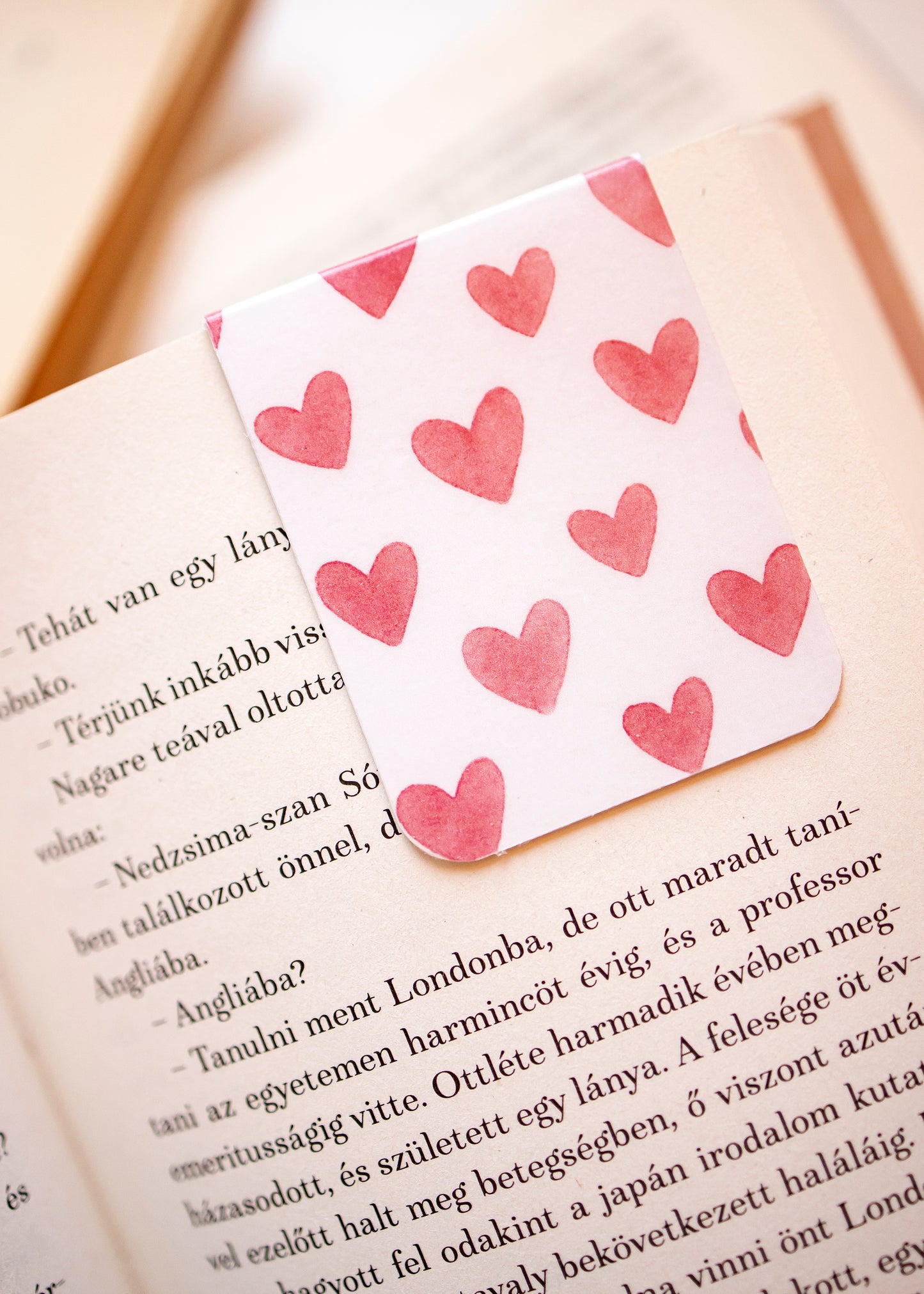 Mágneses könyvjelző - Bordó szív