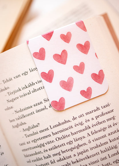 Mágneses könyvjelző - Bordó szív