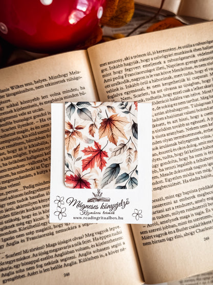 Őszi levelek mágneses kézműves könyvjelző | Reading Ritual Box