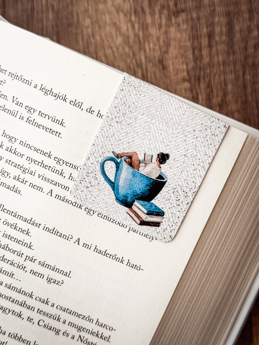 Mágneses könyvjelző – Kávé és könyv II.